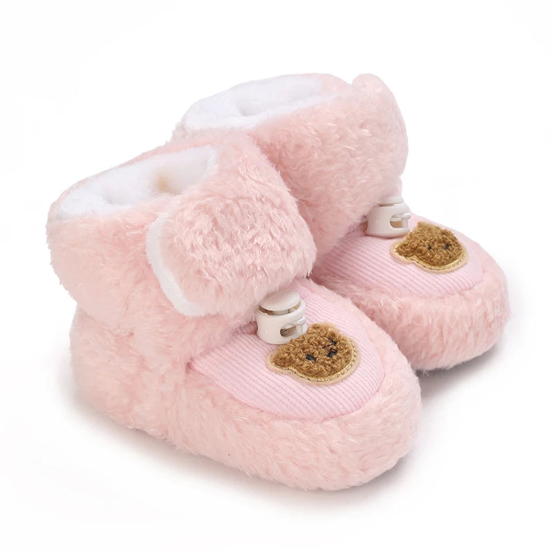 Cute Bear Baby Shoes Soft Plush Winter First Walkers