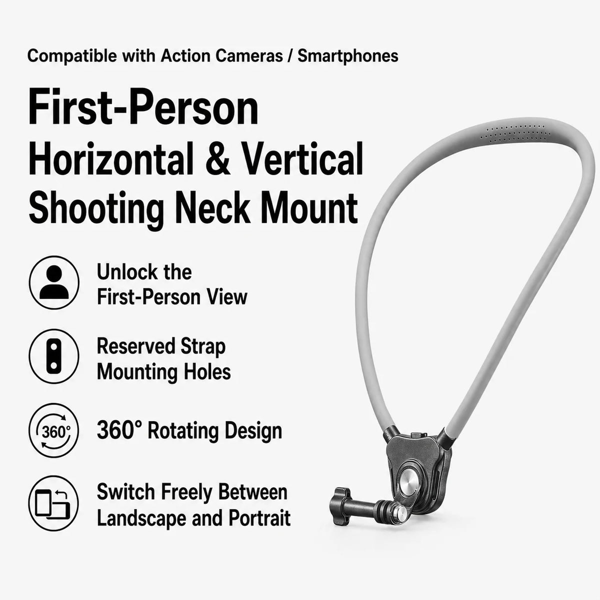 Neck Strap Holder for GoPro 13 12 11 10 9 8 DJI Osmo Action 6 5 4 3 Insta360 X5 X4 X3 Sports Camera Accessory