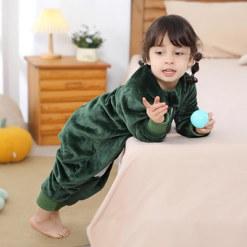 Cartoon Flannel Sleepsack Pajamas for Kids