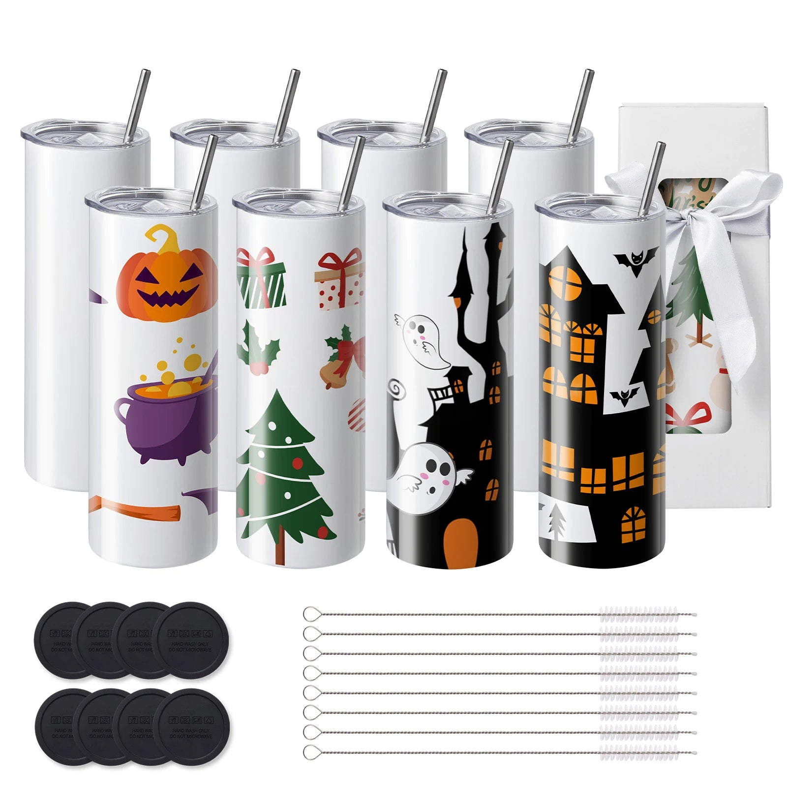 Sublimation Tumblers Bulk Stainless Steel 20oz & 30oz DIY Cups Set