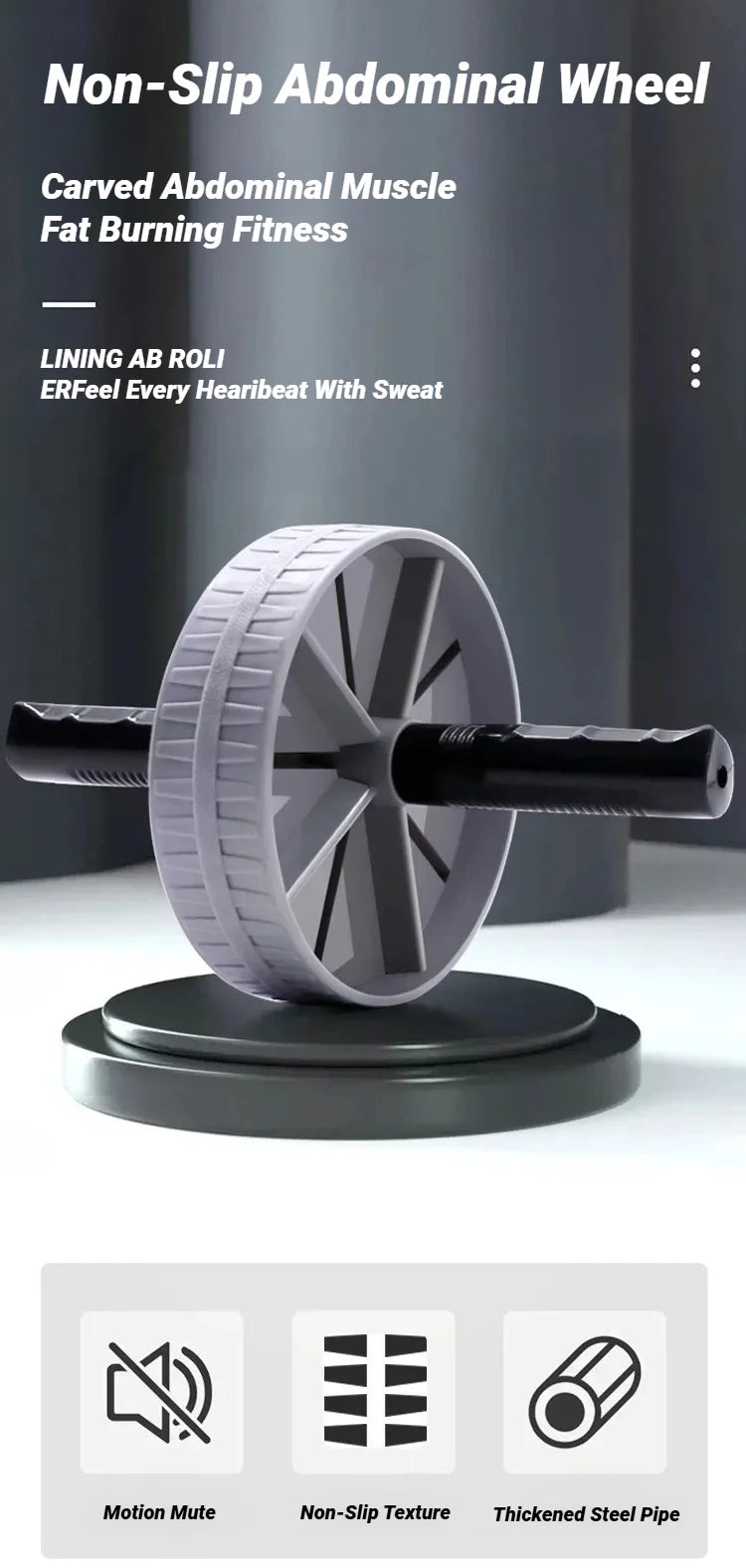 Non-Slip Abdominal Wheel Roller for Core Strength Training