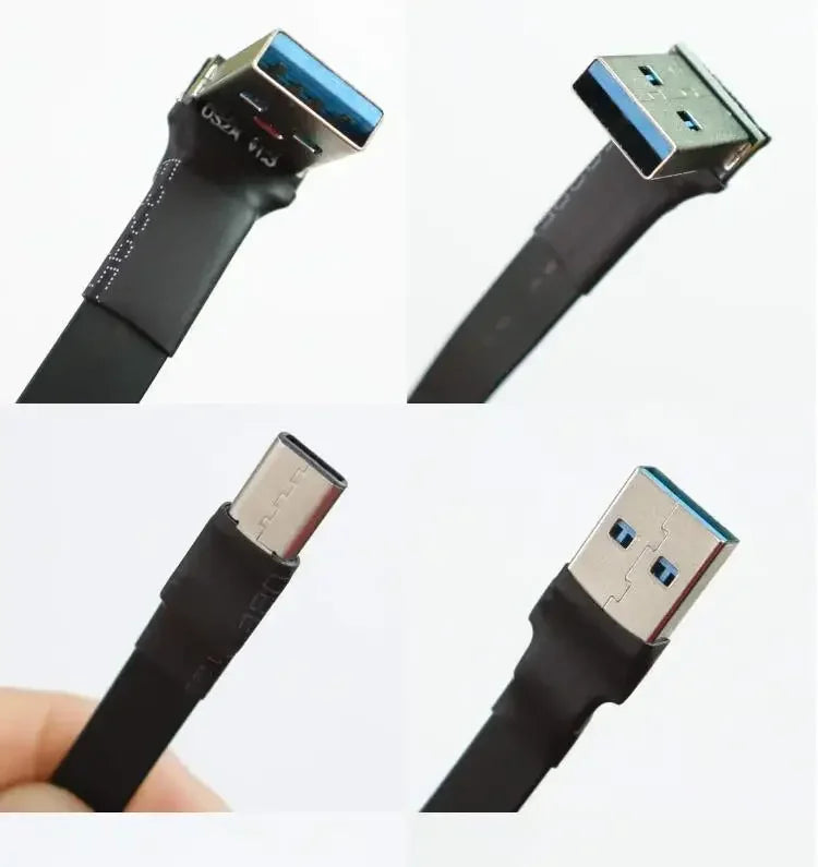 Cable de extensión plano tipo cinta USB 3.1, USB-C / USB-A