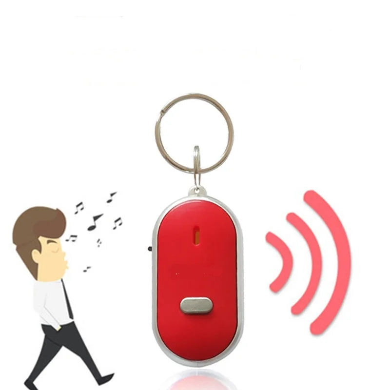 Anti-Lost Key Finder Keychain Flashing Beeping Alarm Key Locator Sound Control Smart Finder With LED Whistle Women's Men's Gift