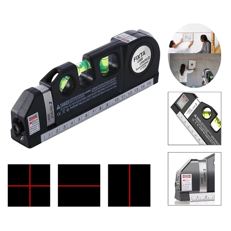 Laser Line Level with 2.5 m Tape Measure