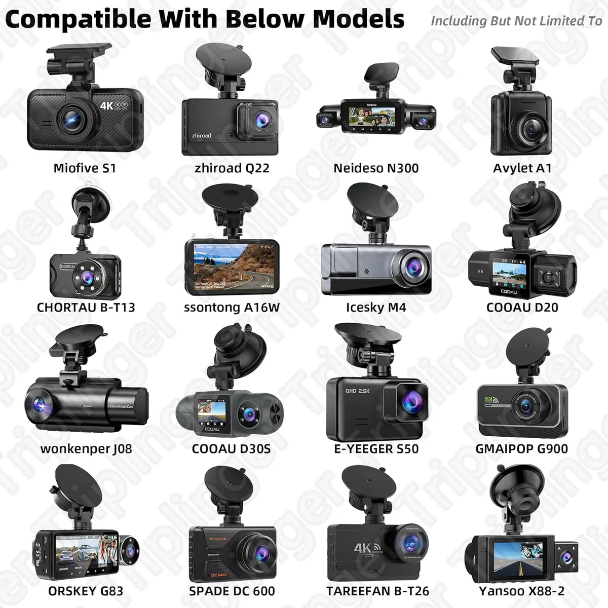 Rear-View Mirror Dash Cam Mount with Interchangeable Joints