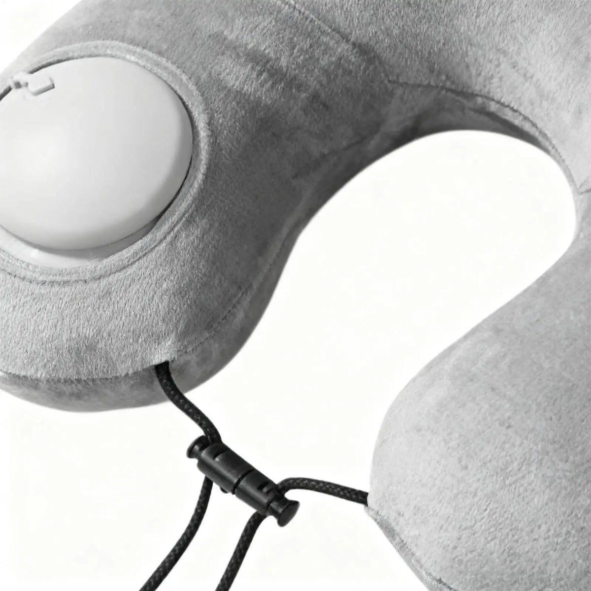 Almohada de viaje inflable en forma de U para el cuello, gris