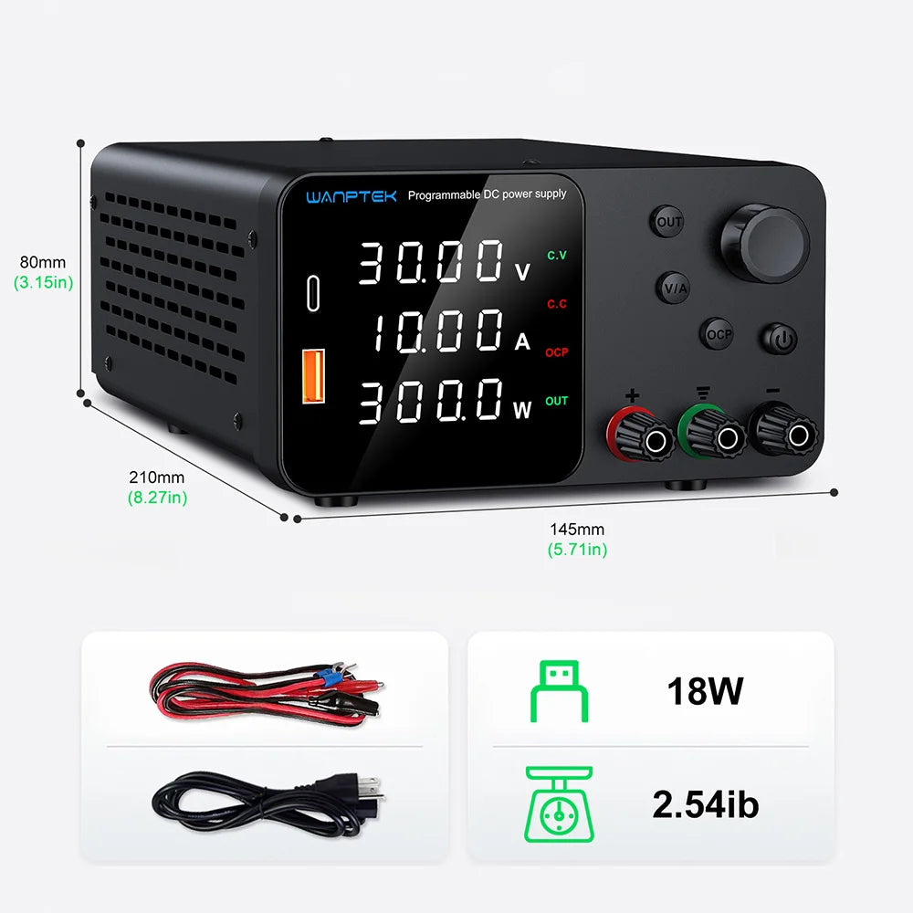 Adjustable Laboratory DC Power Supply with Short Circuit Alarm