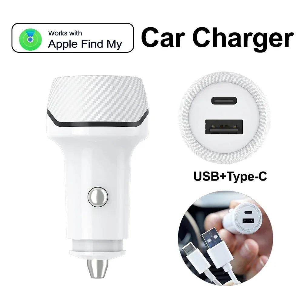 Localisateur GPS universel mini, chargeur de voiture, allume-cigare, adaptateur USB Type-C, pour iPhone IOS Apple Find My APP