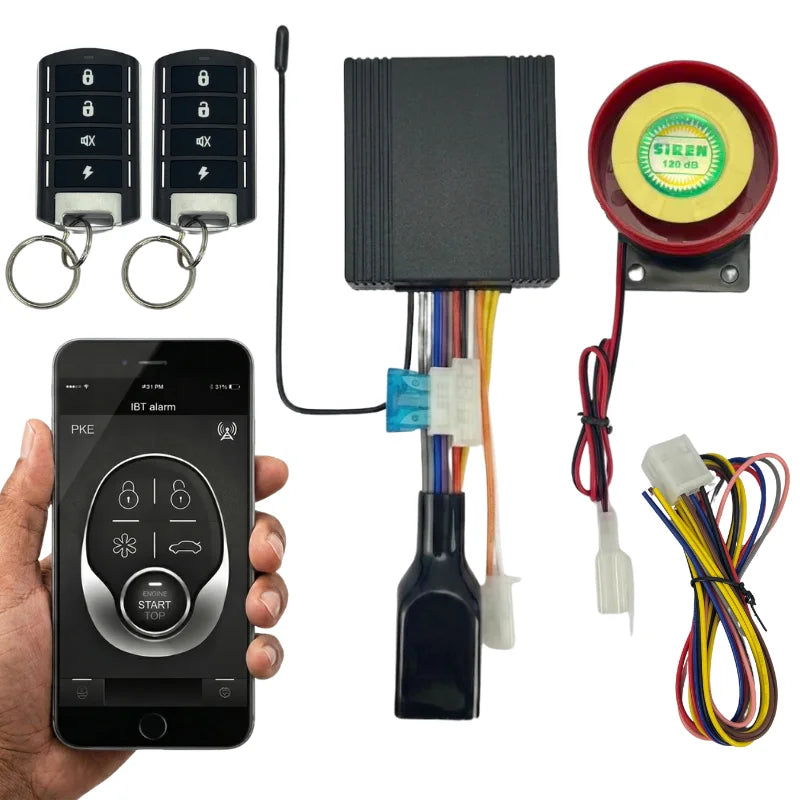 Motorcycle Alarm with Bluetooth PKE and App Control