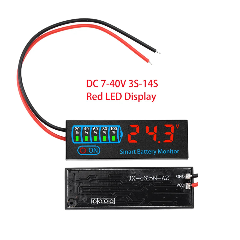 1-7S 2-8S 3-14S Battery Level Indicator 18650 Lithium Universal Battery Capacity Charge Tester LED Indicator Light Display Board