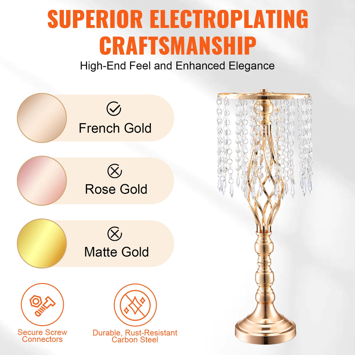Tall Crystal Wedding Flower Stand Metal Centerpiece Vase - Spy-shop.com