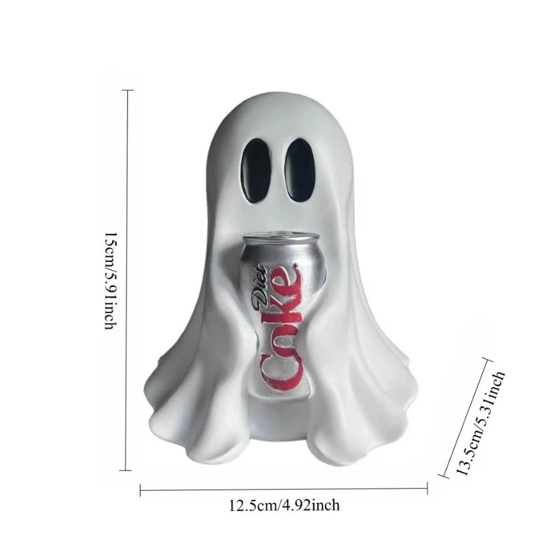 Spook in frisdrankblikje, ornament van hars