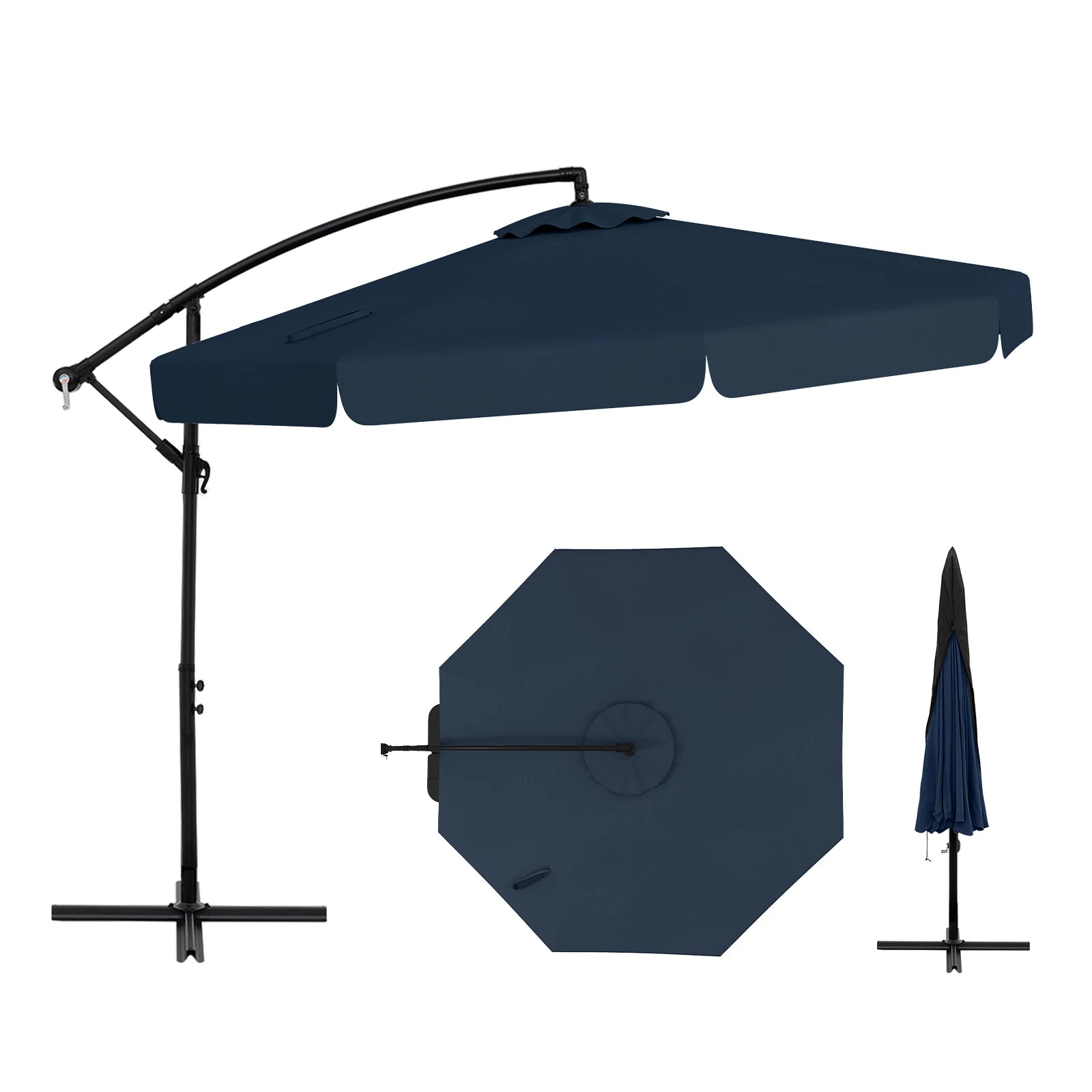 10 ft Offset Hanging Patio Umbrella with Cover