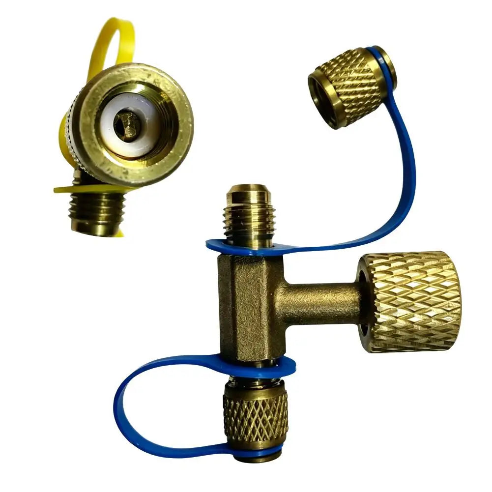 Three-Way HVAC Vacuum Gauge Valve Adapter