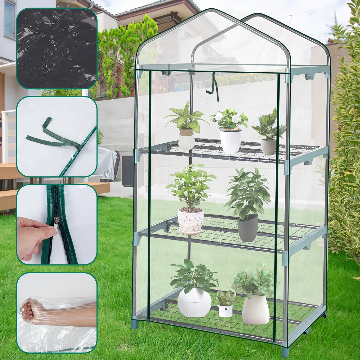 Transparent PVC Greenhouse Replacement Cover, No Frame