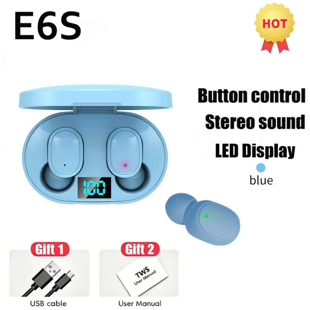 E6S draadloze Bluetooth-oordopjes met display