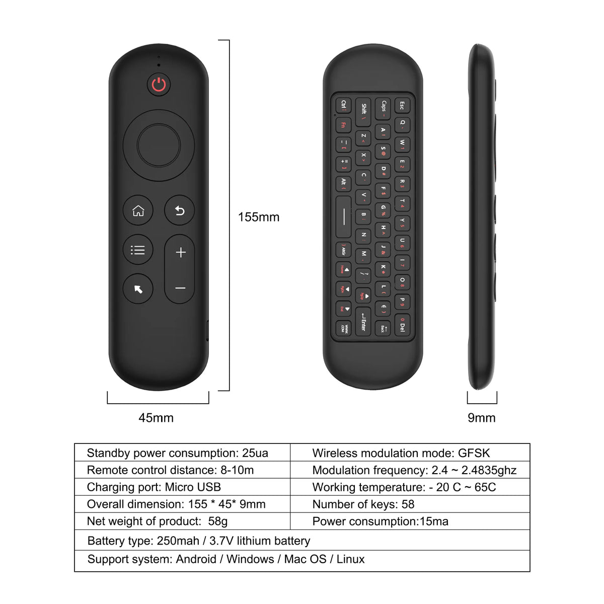 0|Souris aérienne sans fil M5 avec clavier