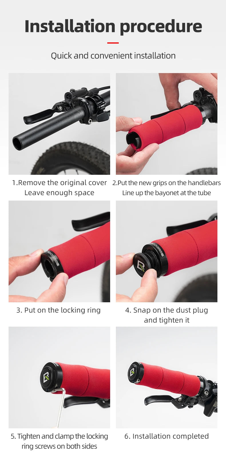 22mm cyklistické gripy na řídítka z EVA, tlumící nárazy, s aretací, pár