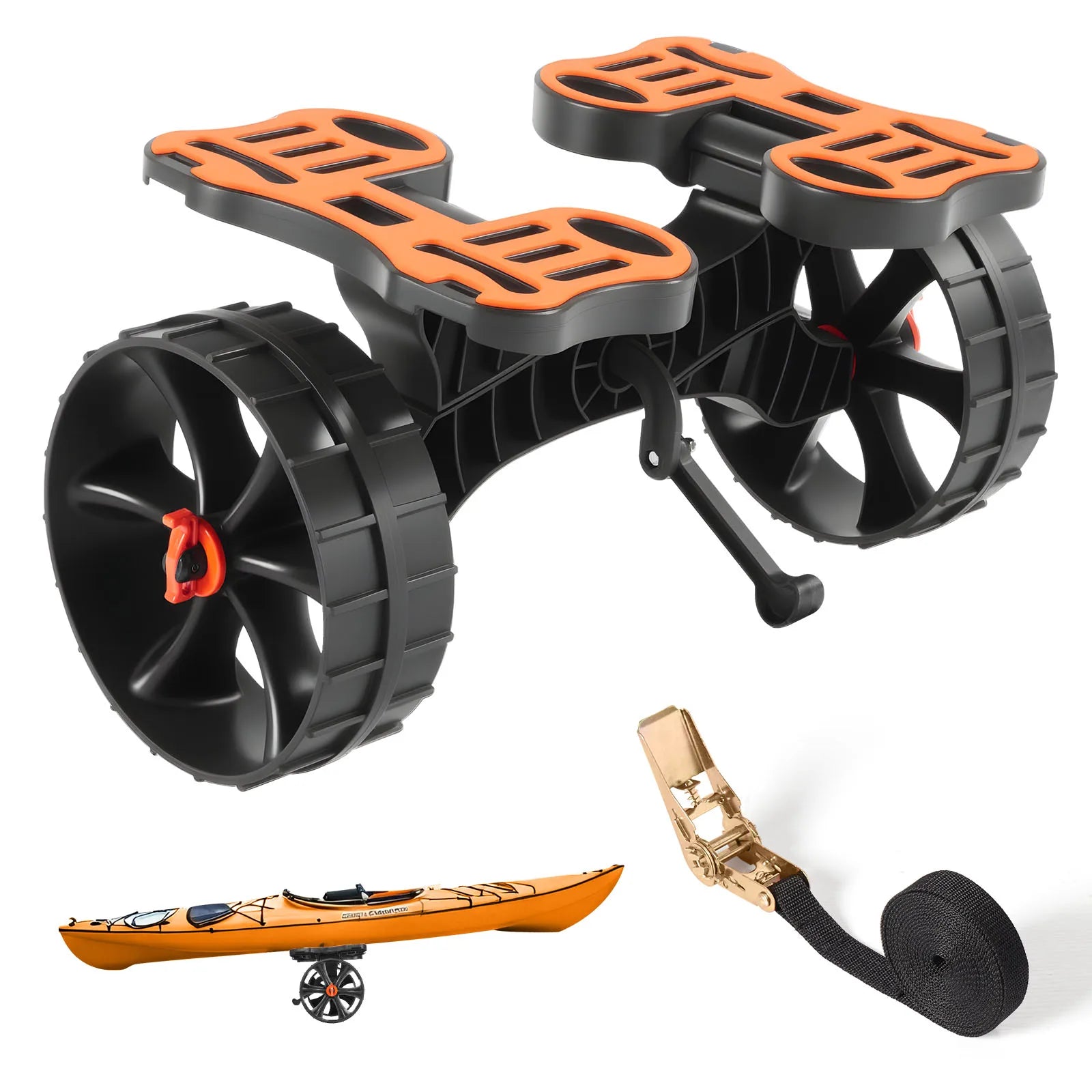 Foldable Kayak Cart with 10" Solid Tires & 300 lb Capacity