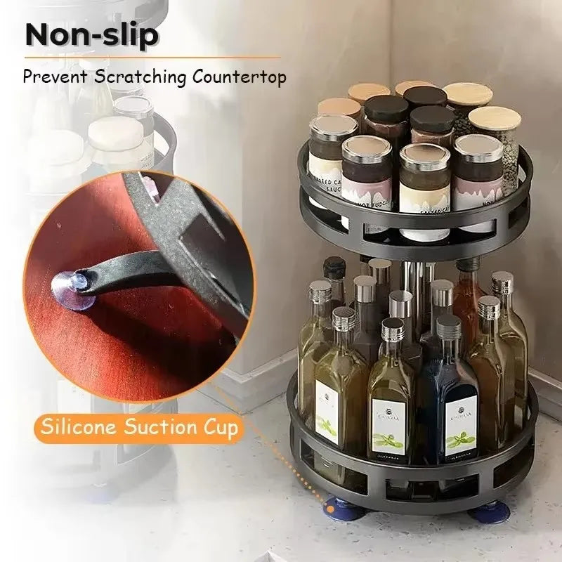 Portaspezie da cucina con piatto girevole a 360 gradi per riporre gli oggetti in modo efficiente e averli a portata di mano