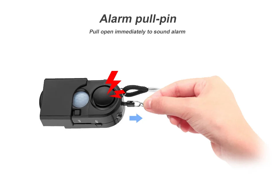 KERUI Portable Mini Motion Detector Alarm 120DB Siren SOS LED Light Security Alarm For Travel Home Kids Safe Personal Alarms