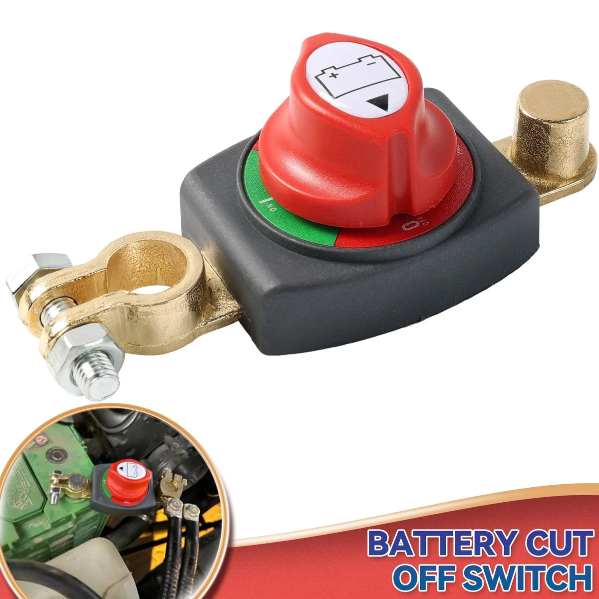 Interruptor de corte da bateria para polo superior, 12–48V