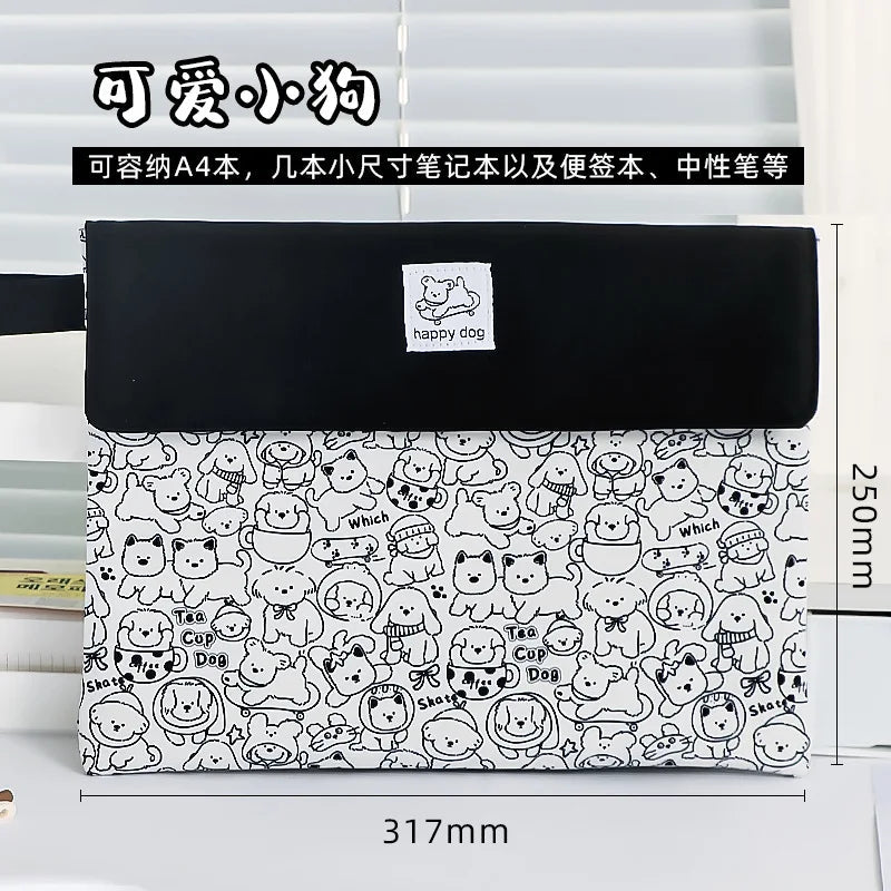 Kapibala File Bag Student Stationery Bag Cartoon High Appearance Large Capacity Zipper Storage Bag Kapibala File Bag Student St