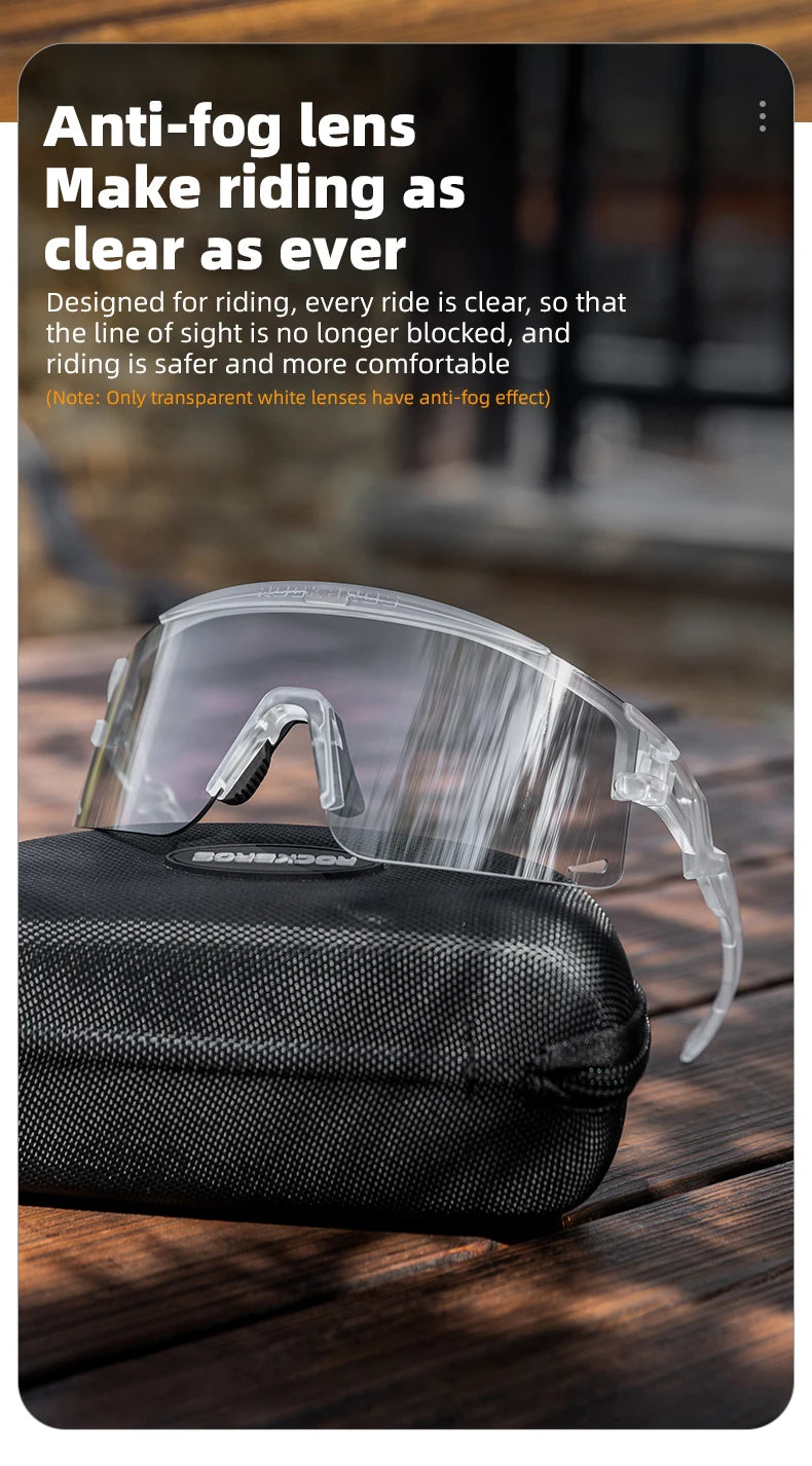 Photochromic Cycling Glasses with Anti-Fog Protection