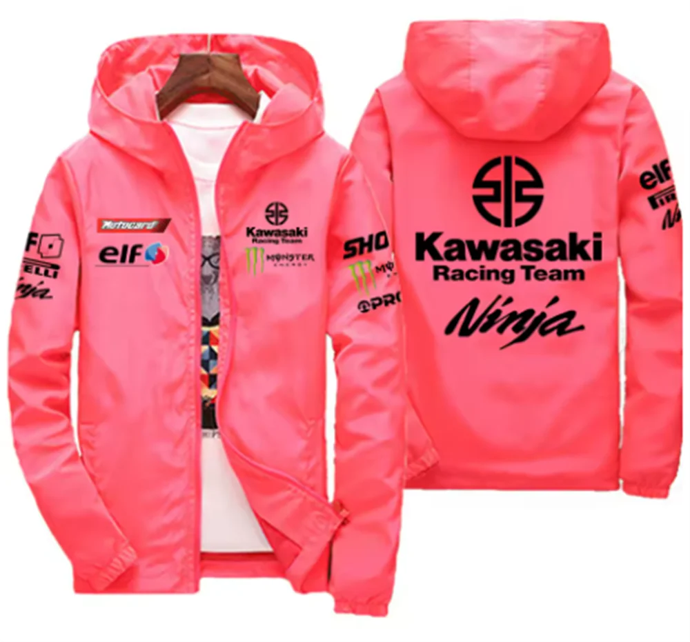 2025 Fashion New Kawasaki Motorcycle Jacket, Racing, Waterproof and Windproof, Outdoor Sports Bicycle, Men's Fan Jacket