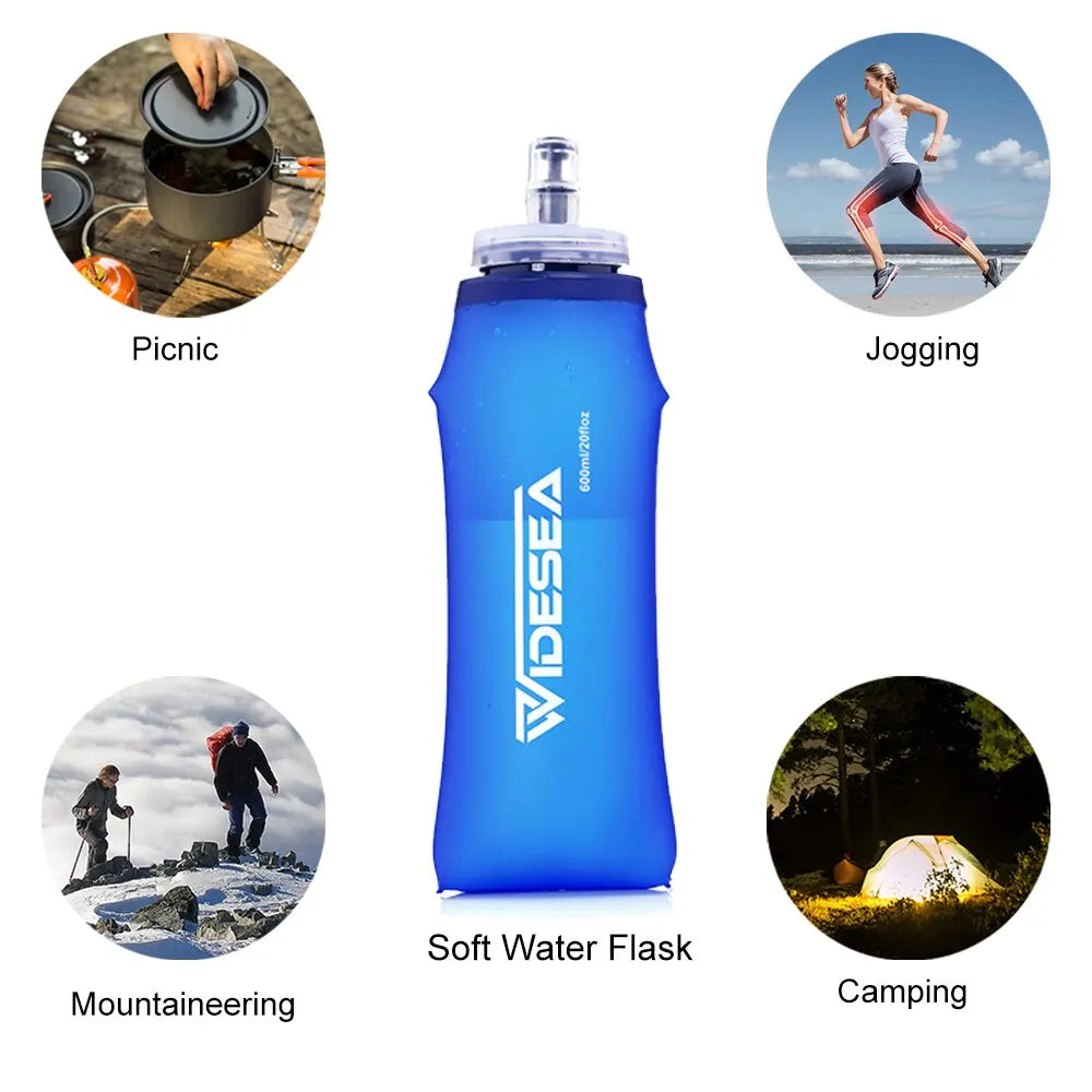 Soft Water Bottle Foldable Flask for Outdoor Sports