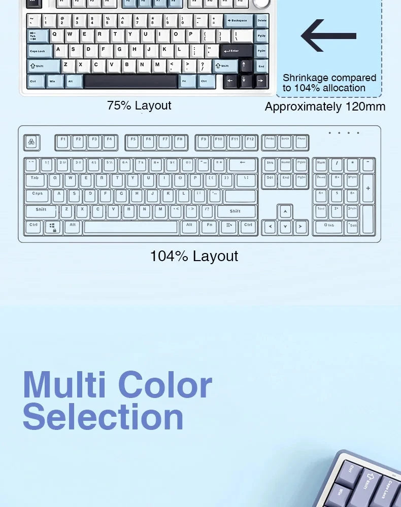 AULA F75 Wireless Mechanical Keyboard RGB 75% Hot Swap 78-Key