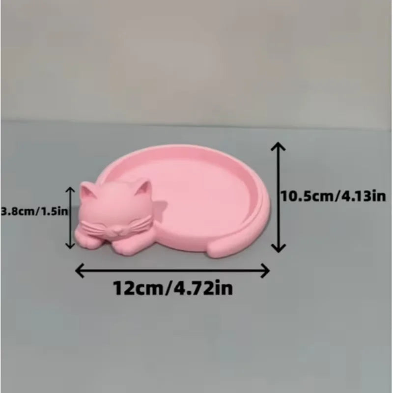 Smykkefad og opbevaringsbakke formet som en kat, 12 cm
