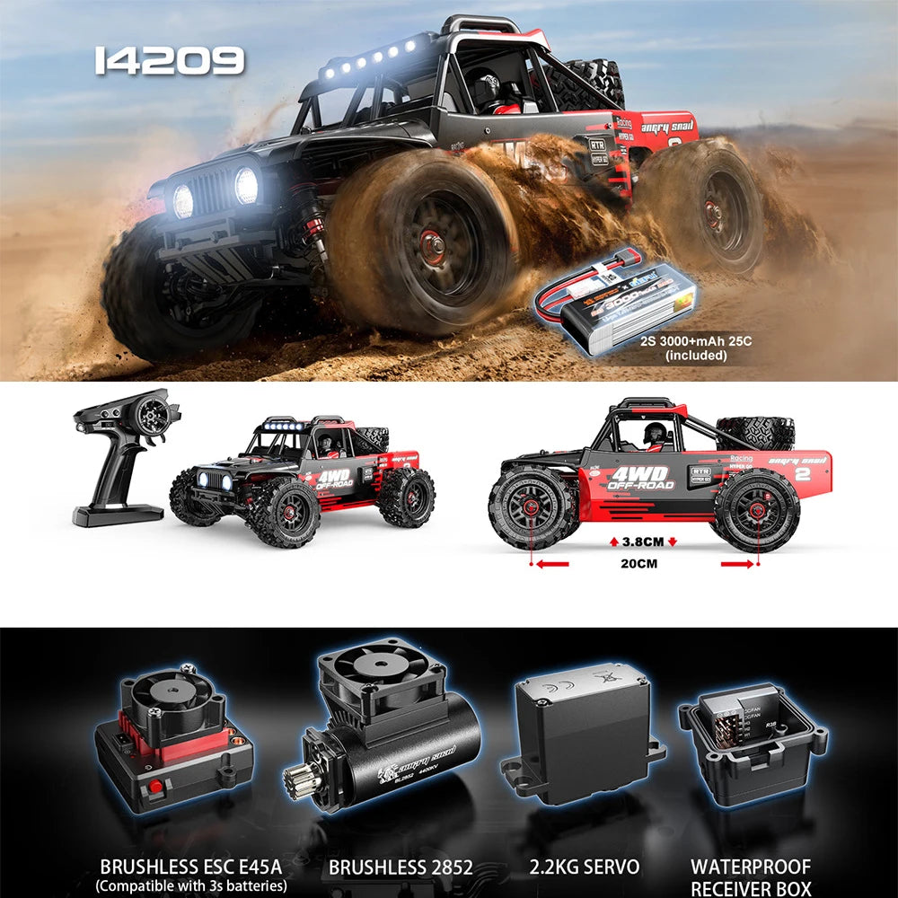 Hyper Go MJX 14210 V2.0 1/14 RC Araba 55KM/S Yüksek Hız Fırçasız 2.4G Uzaktan Kumandalı 4WD Off-road Yarış RC Kamyon Elektrikli Oyuncak