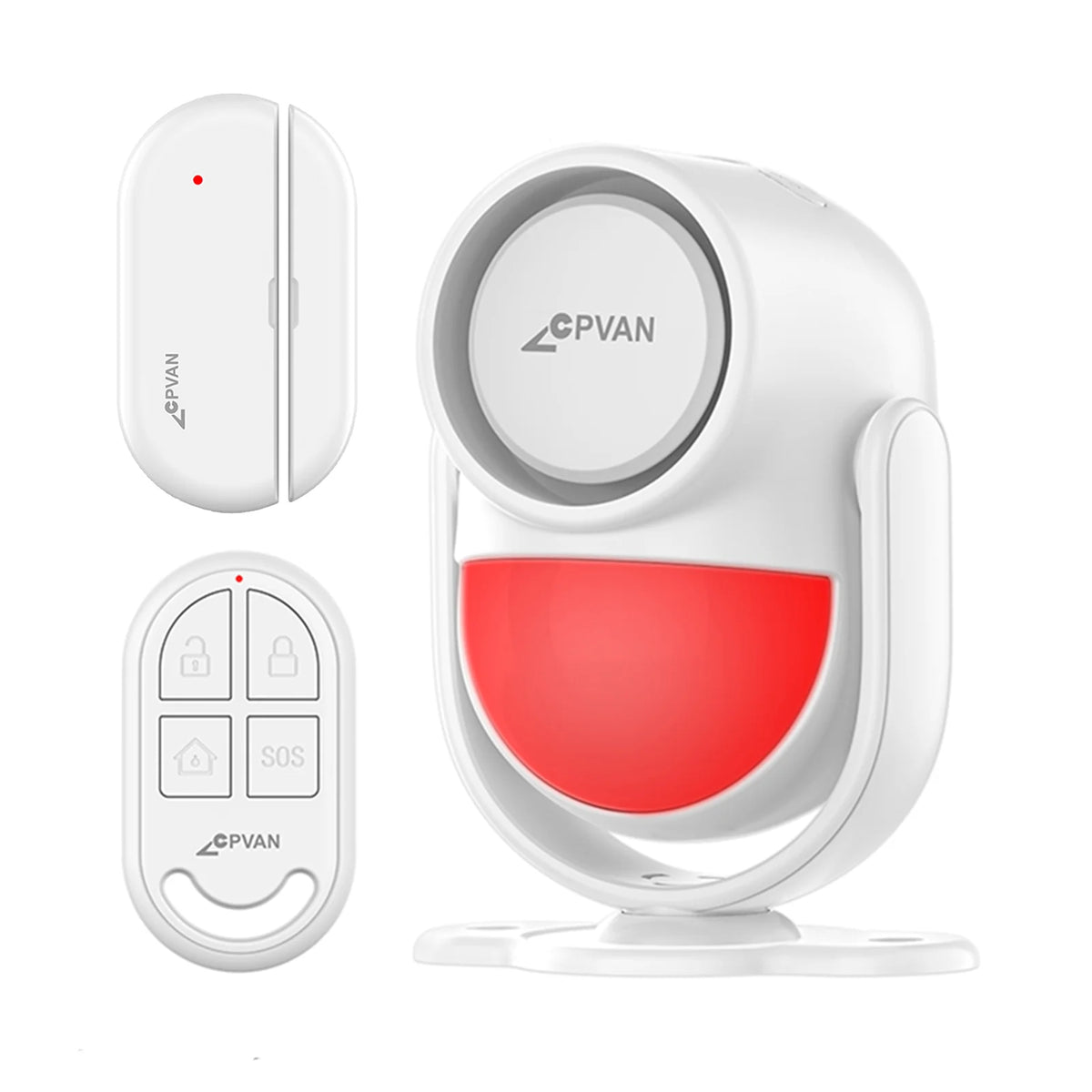 11|CPVAN Detector de movimiento infrarrojo inalámbrico con sensor de puerta/Control remoto para seguridad de RV Sistema de alarma PIR