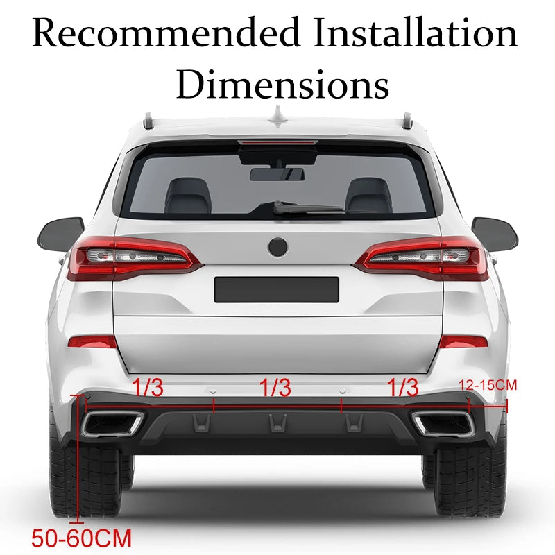 Four silver parking sensors with buzzer and installation accessories