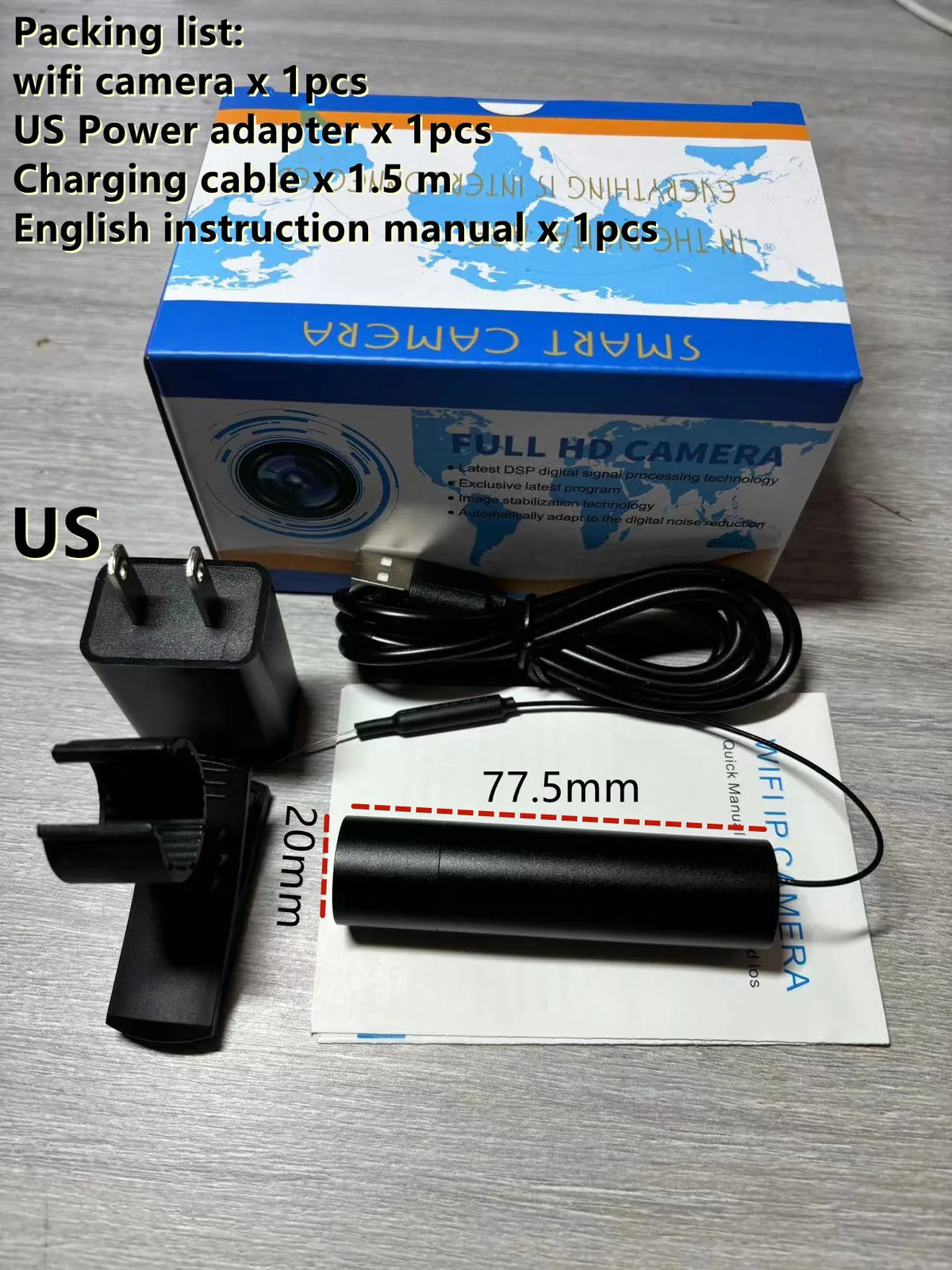Mini 2MP WiFi bullet kamera s detekciou pohybu, P2P, RTSP & obojsmerný zvuk