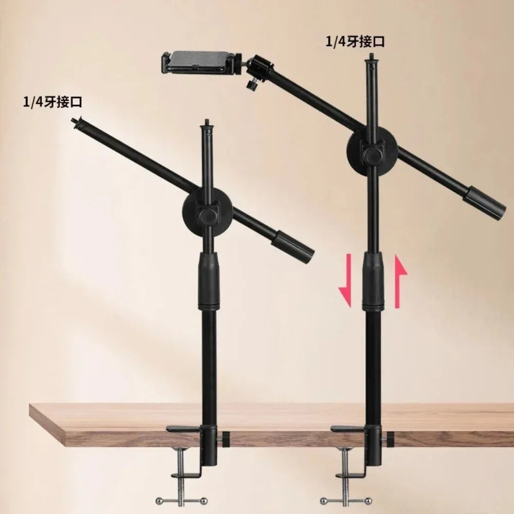 Horizontal Tripod for Smartphone Table Overhead Tripe Stand with Articulated Arm for Mobile Cellphone Filming Photography