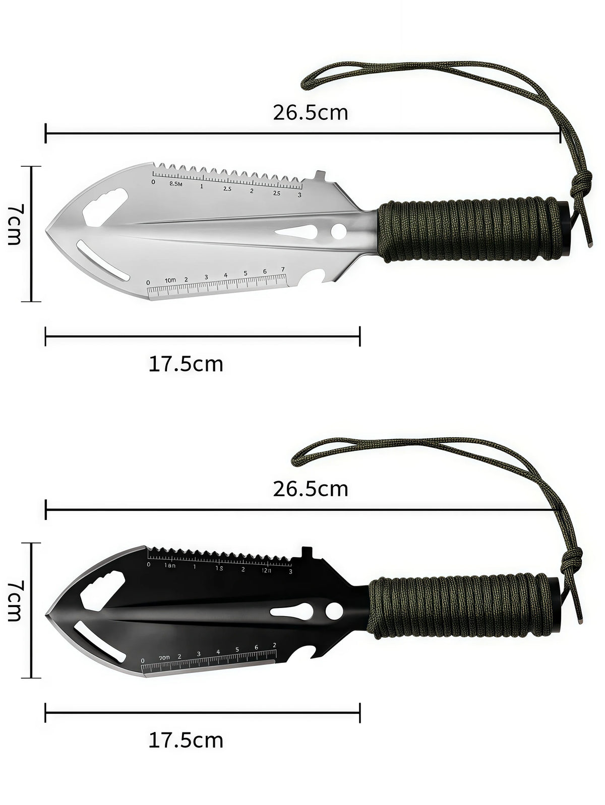 Steel Camping Trowel Multitool with Carry Bag