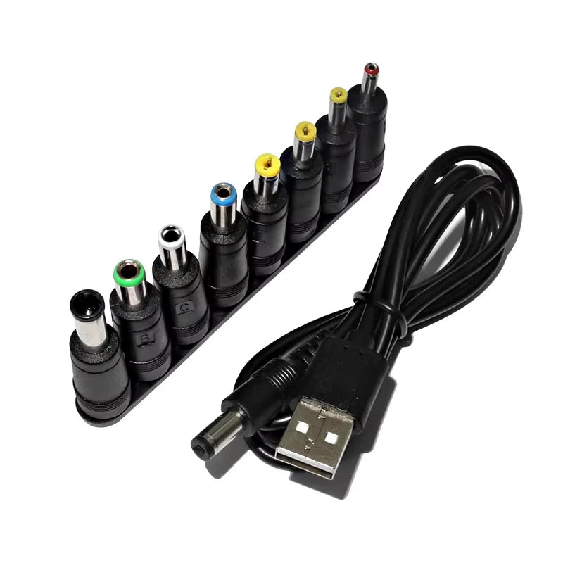 USB to DC 5V Power Cable with Connector Tips