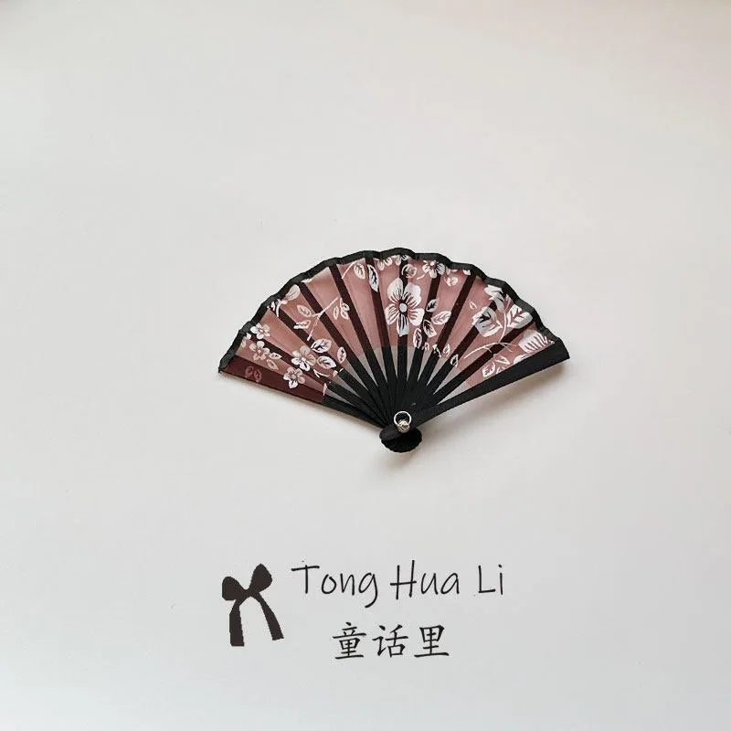 Mini Bamboo-and-Fabric Folding Fan