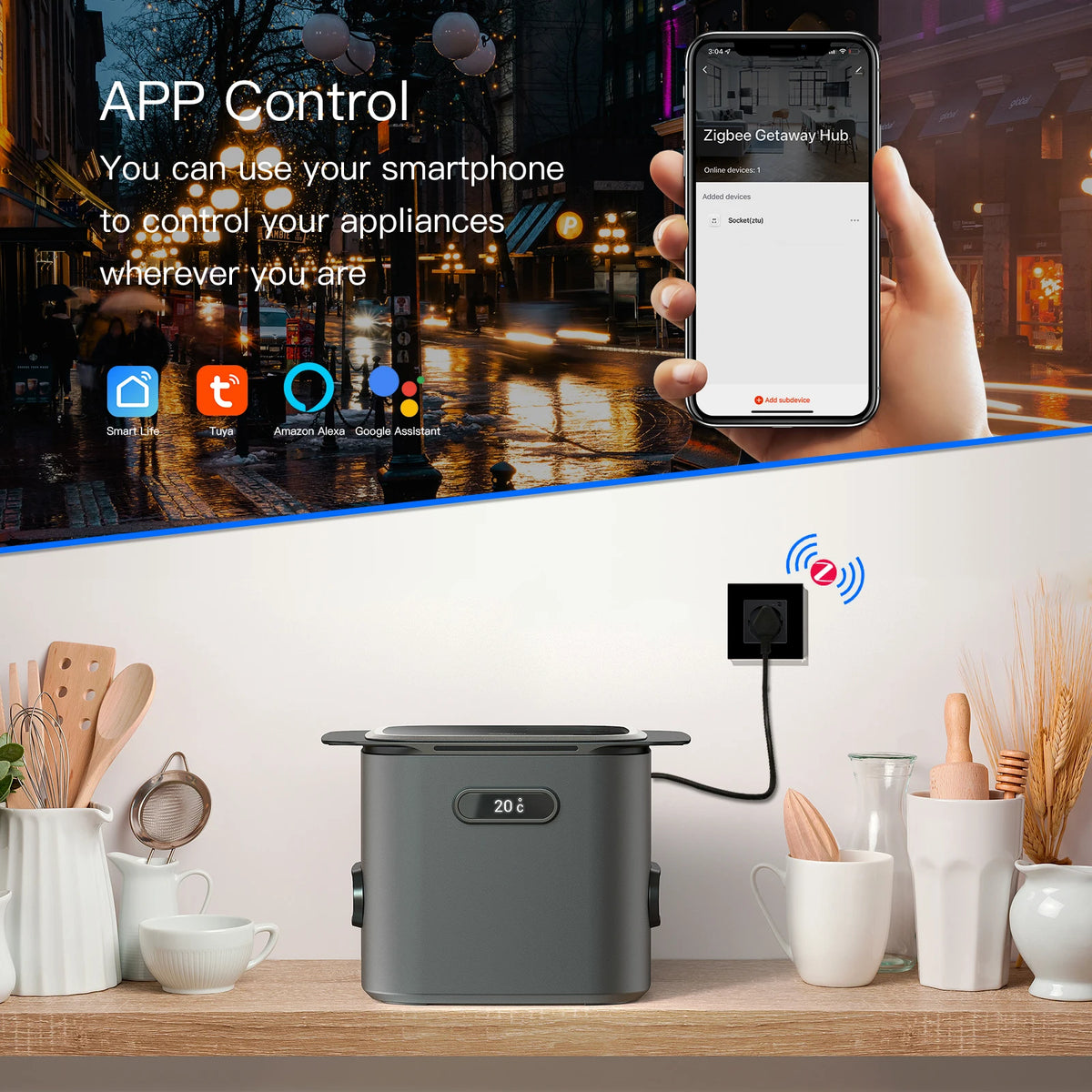 Enchufe inteligente Zigbee de pared – simple, doble o triple