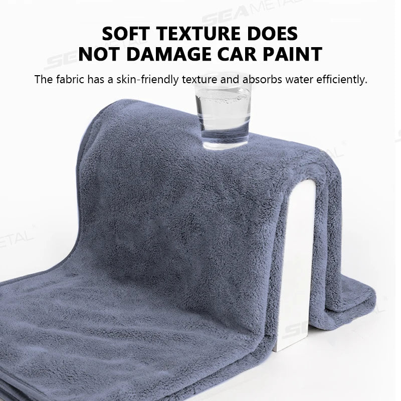 Serviette de lavage de voiture en microfibre 160×60 cm Chiffon de séchage double face