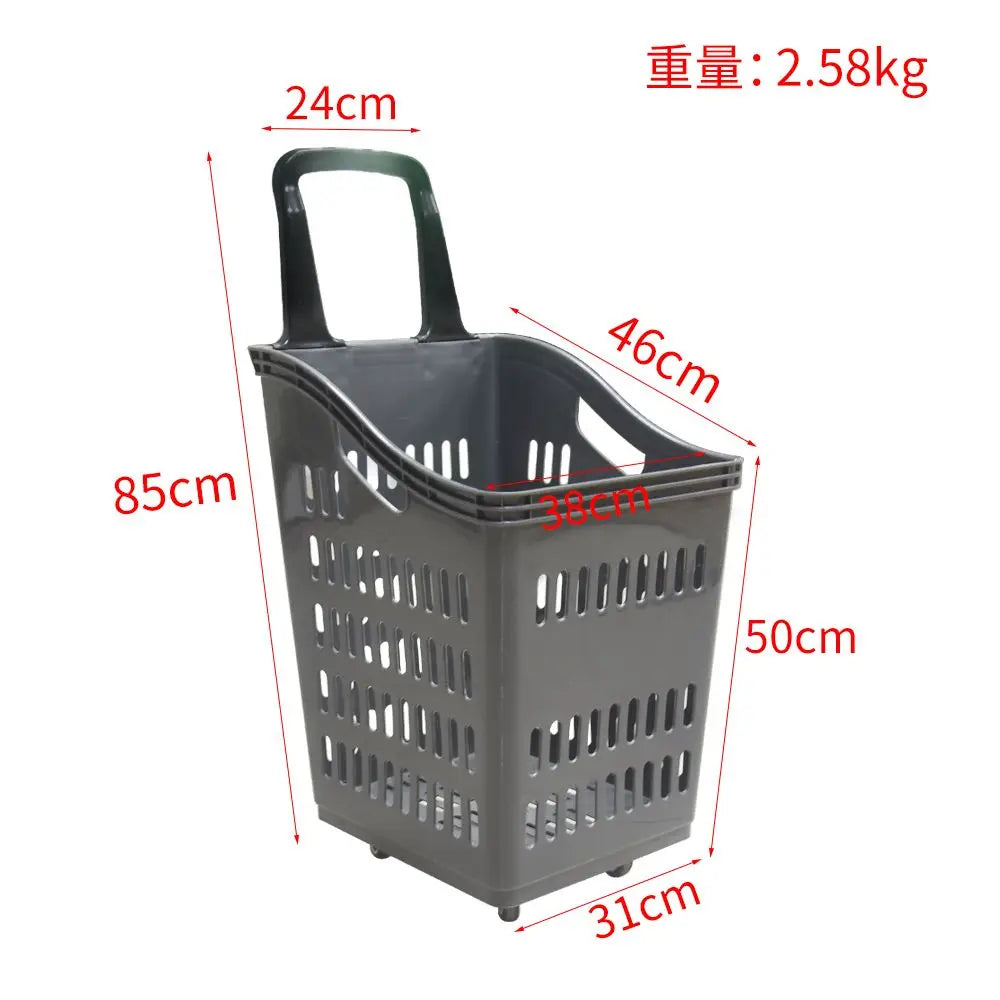 Supermarket shopping trolley high back basket hand pull shopping basket trolley shopping cart