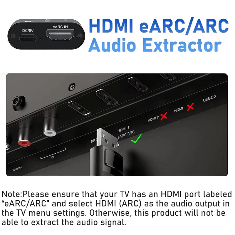 eARC/ARC-to-HDMI Audio Extractor