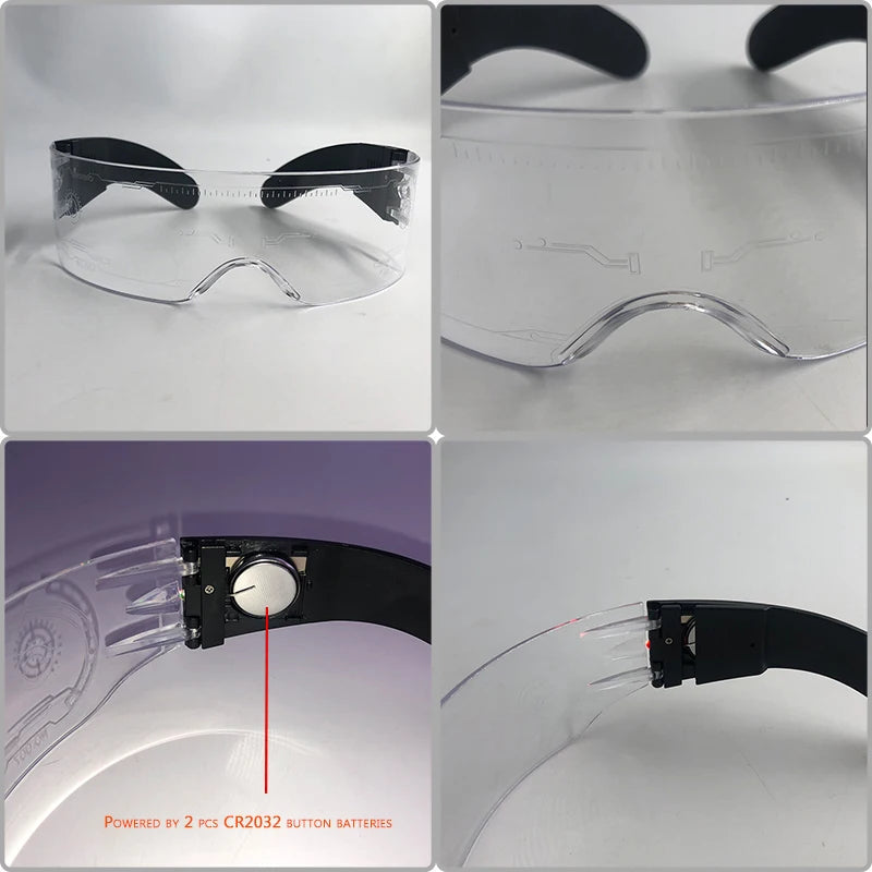 Cool Luminous Colorful LED Light Up Glasses Glowing Neon Light Flashing Party Glasses For Nightclub DJ Dance Party Decor