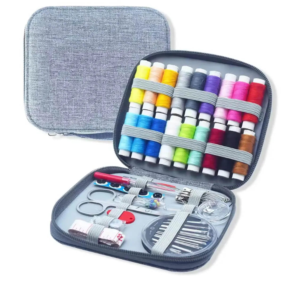 86-Piece Home Sewing Repair Kit, Grey Case