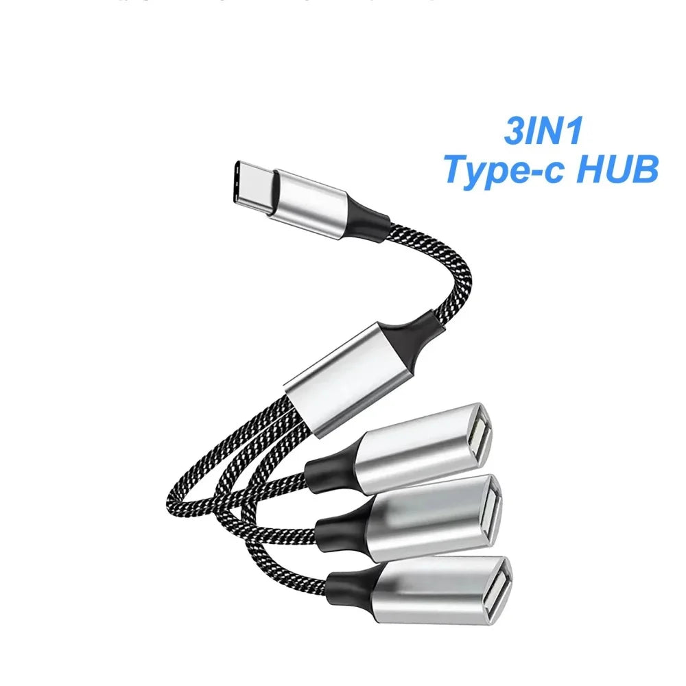 USB-2.0-Hub-Splitter mit USB-A- oder USB-C-Anschluss