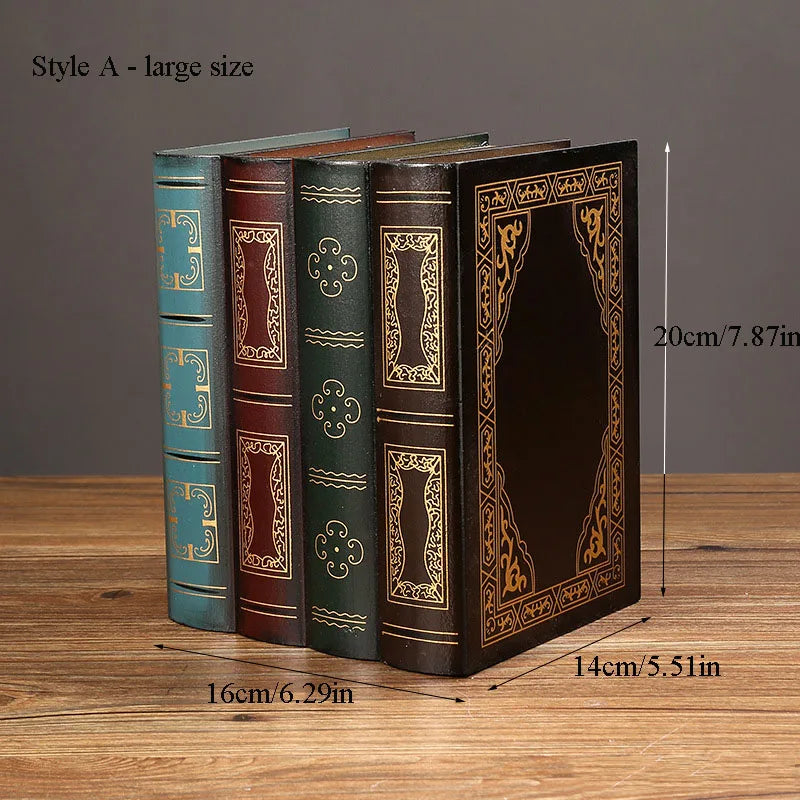 Scatola portaoggetti a forma di libro vintage con coperchio