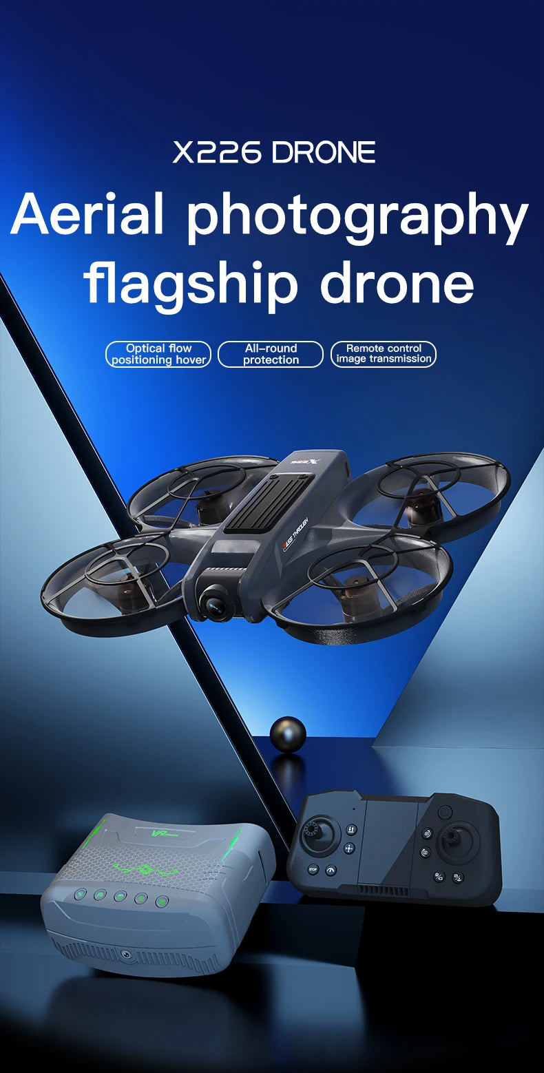 VR Big Drones 4K HD Wide Angle Camera WiFi FPV RC Helicopter with Large Screen Foldable Quadcopter for Professional Photography