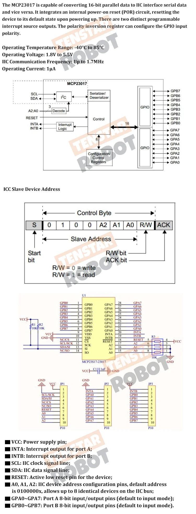 Twee MCP23017 I2C I/O Expanders